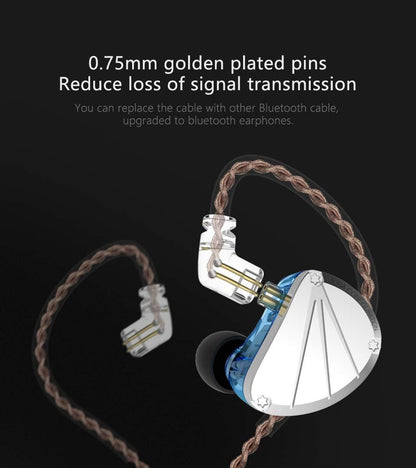 Kbear KB10 Pure IEM 5 Drivers Stage in Ear Monitor with Detachable 2 Pin Cable for Singer(With Microphone, Silver Black)